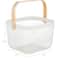 Simplify White Mesh Tote with Bamboo Handle